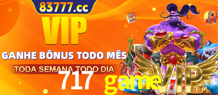 Banner promocional do 717 game oferecendo 100% de recompensas adicionais contínuas para quem fizer o login diário (Daily sign-in), com um mascote de coelho.