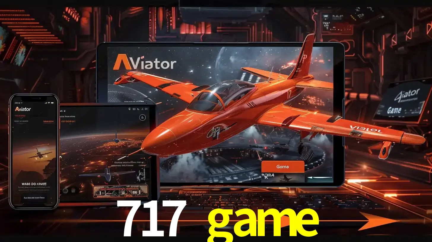 Apresentação tecnológica do jogo Aviator com um avião saindo da tela de um tablet, demonstrando a experiência imersiva em múltiplos dispositivos no 717 game.