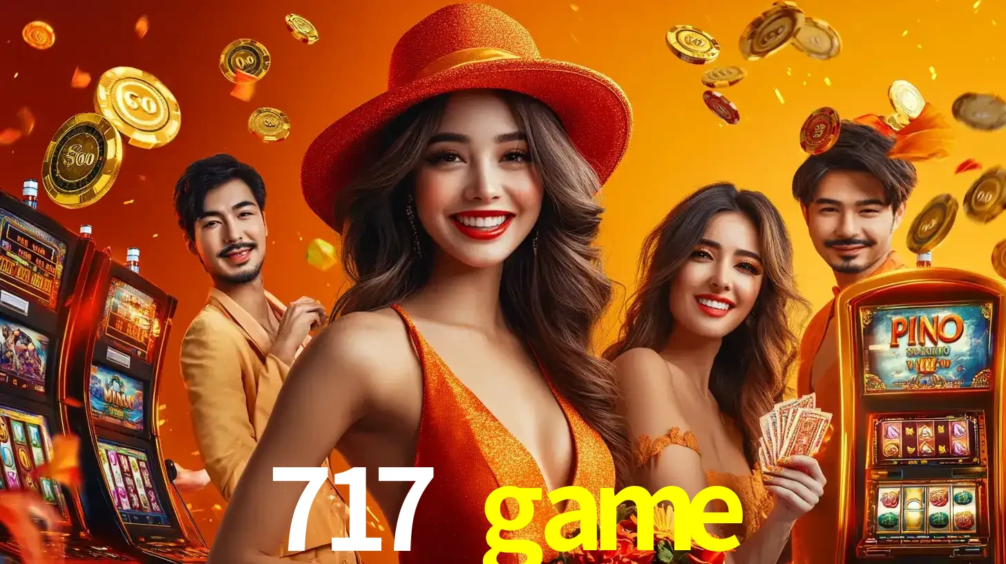 Grupo de amigos asiáticos sorrindo e se divertindo com máquinas de caça-níqueis em um ambiente festivo, celebrando suas vitórias nos jogos de cassino do 717 game.