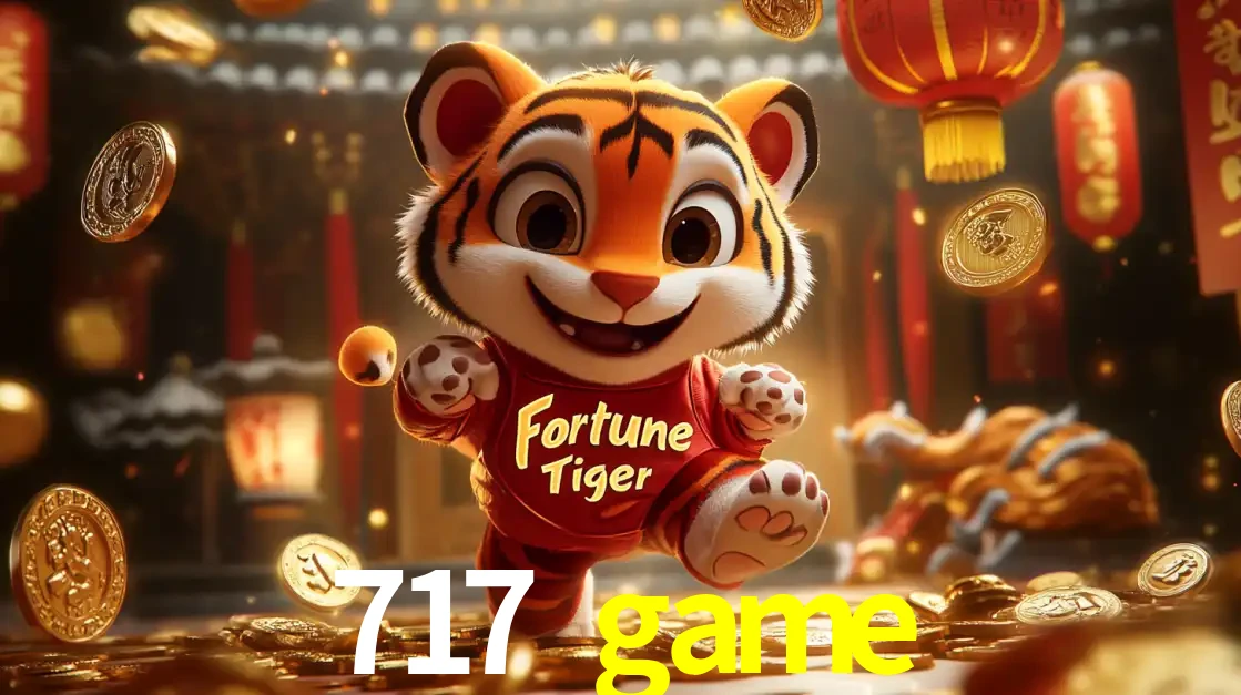 O alegre personagem do Fortune Tiger correndo sobre um caminho de moedas de ouro, simbolizando os grandes prêmios e a diversão do popular jogo de slot do 717 game.